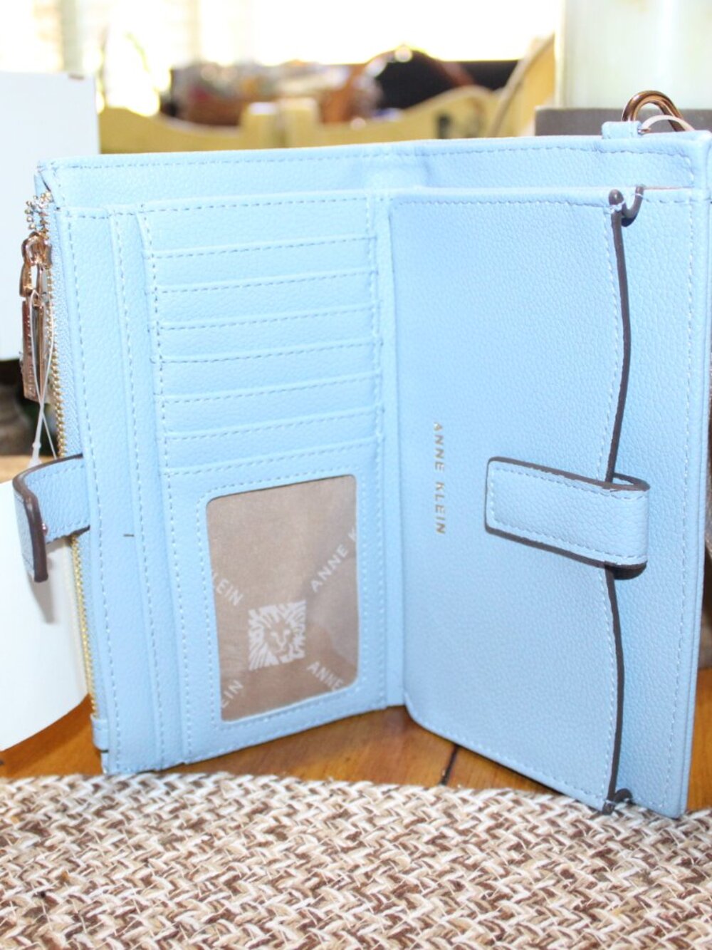 NWT Anne Klein Wristlet Wallet Pretty Baby Blue - Picture 6 of 12